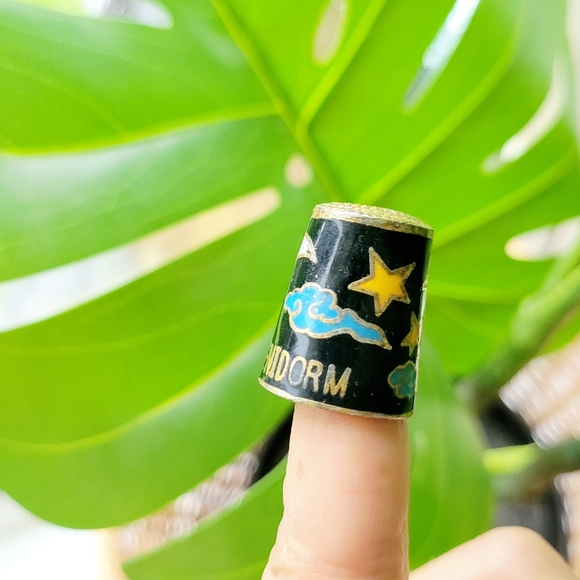 Vintage Moon Stars Night Sky Benidorm Thimble - Picture 7 of 11